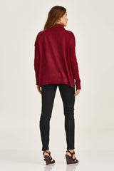 BLUSA TRICOT GOLA ALTA FENDA  PLAQUINHA 7348