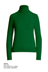 BLUSA TRICOT GOLA ALTA SLIM  PLAQUINHA 7349