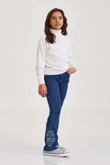 BLUSA TRICOT GOLA ALTA SLIM BORDADA 7349i INFANTIL