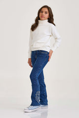 BLUSA TRICOT GOLA ALTA SLIM BORDADA 7349i INFANTIL