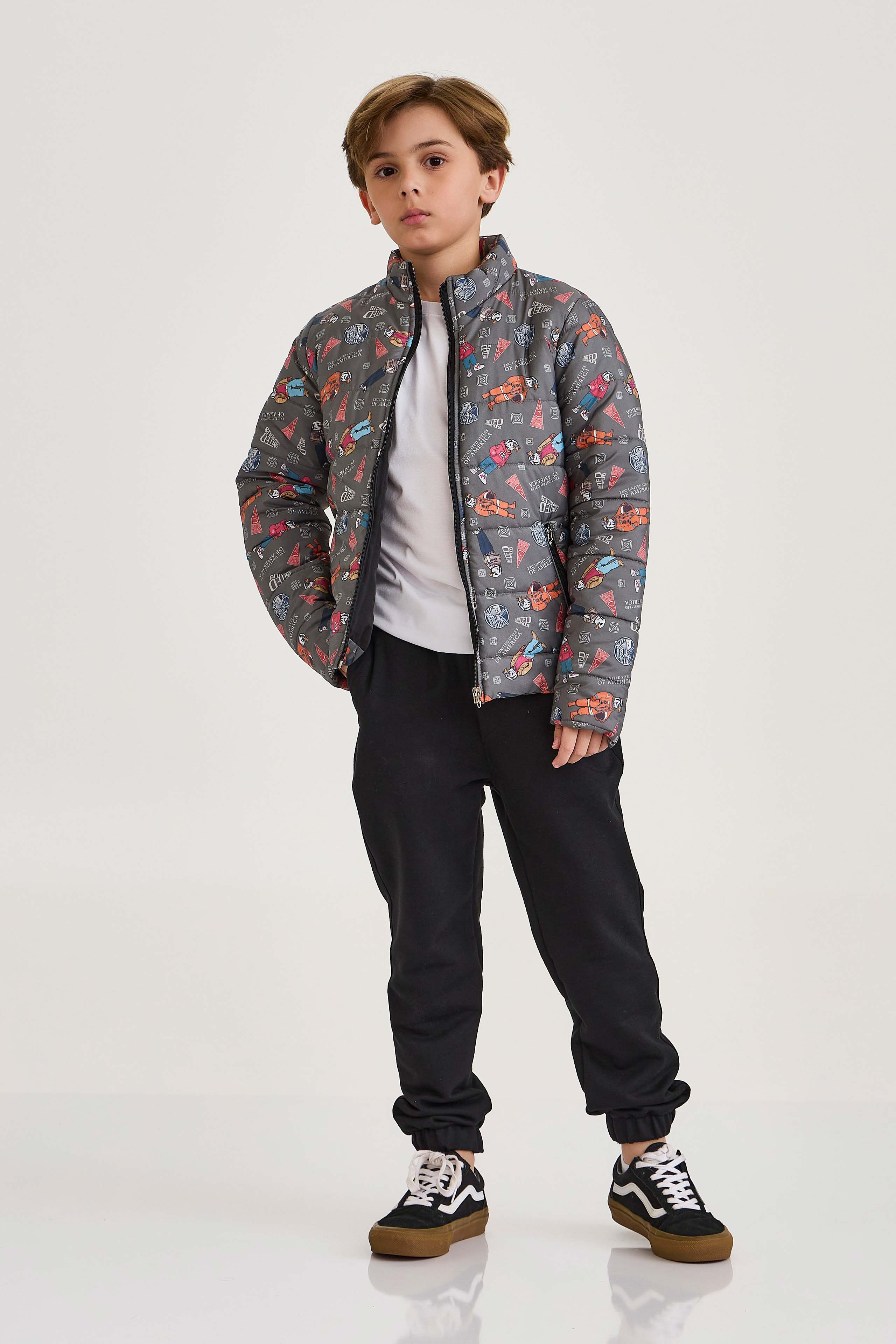JAQUETA PUFFER NYLON ESTAMPADA 7366i INFANTIL
