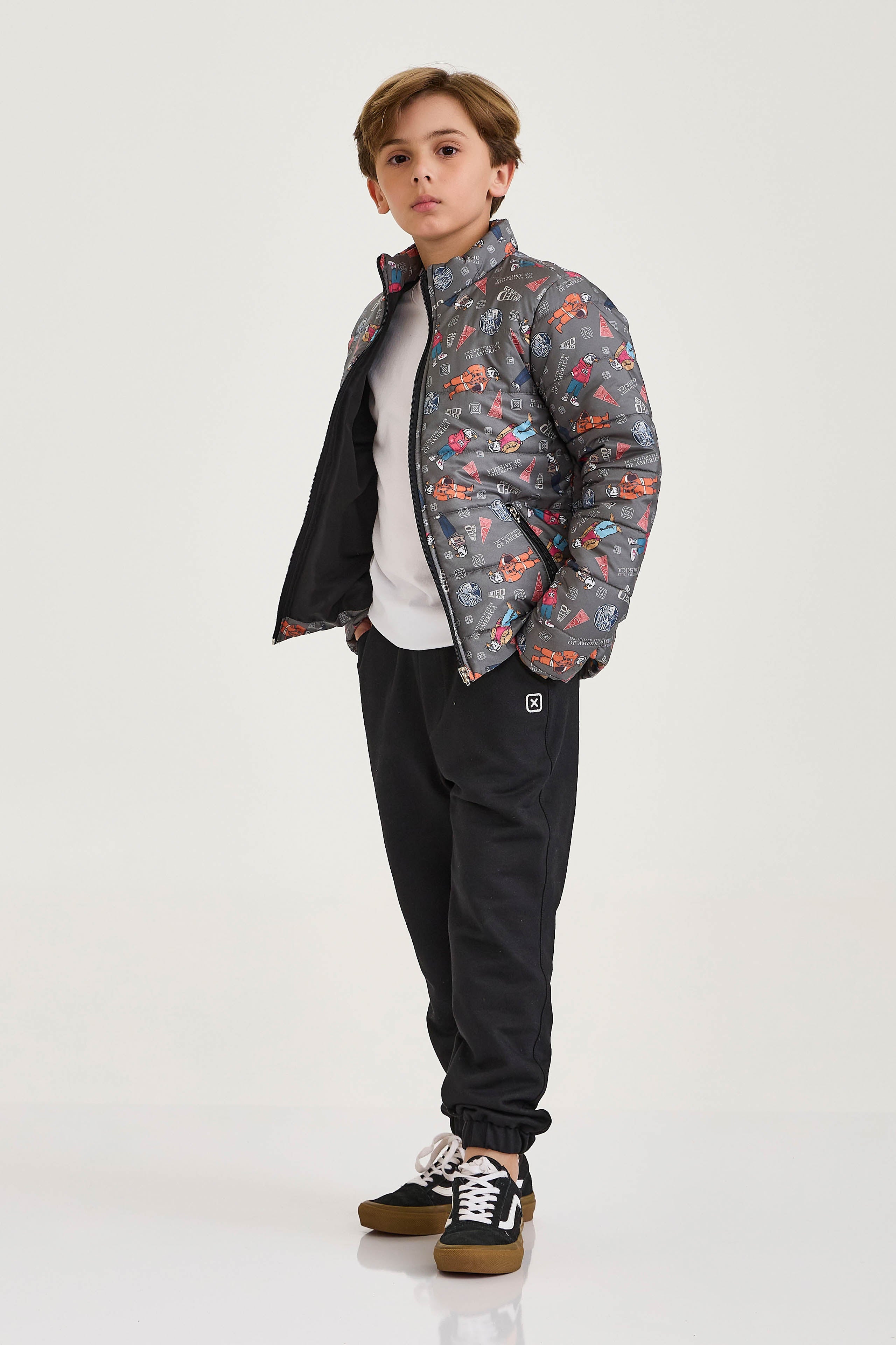 JAQUETA PUFFER NYLON ESTAMPADA 7366i INFANTIL