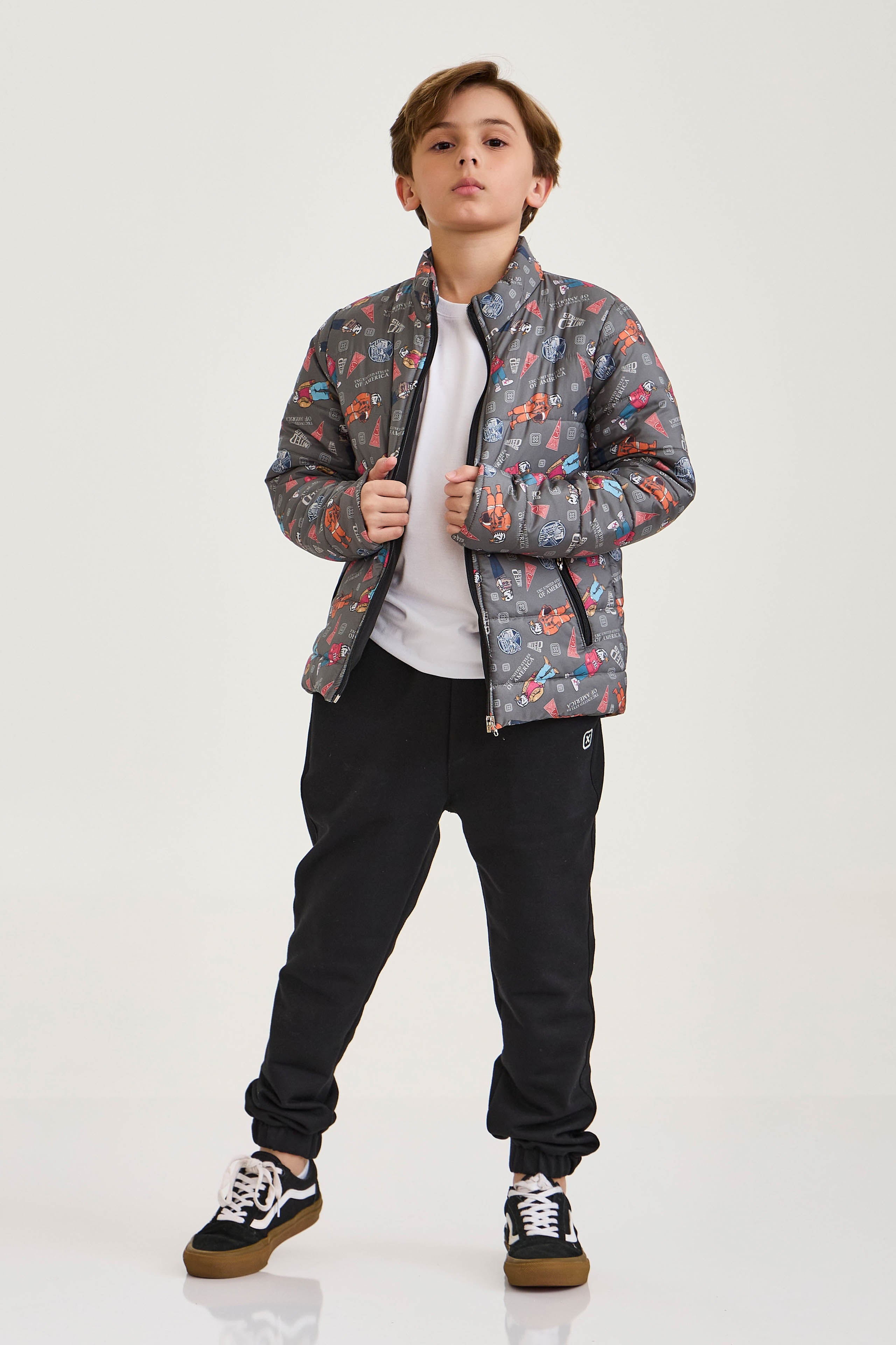 JAQUETA PUFFER NYLON ESTAMPADA 7366i INFANTIL