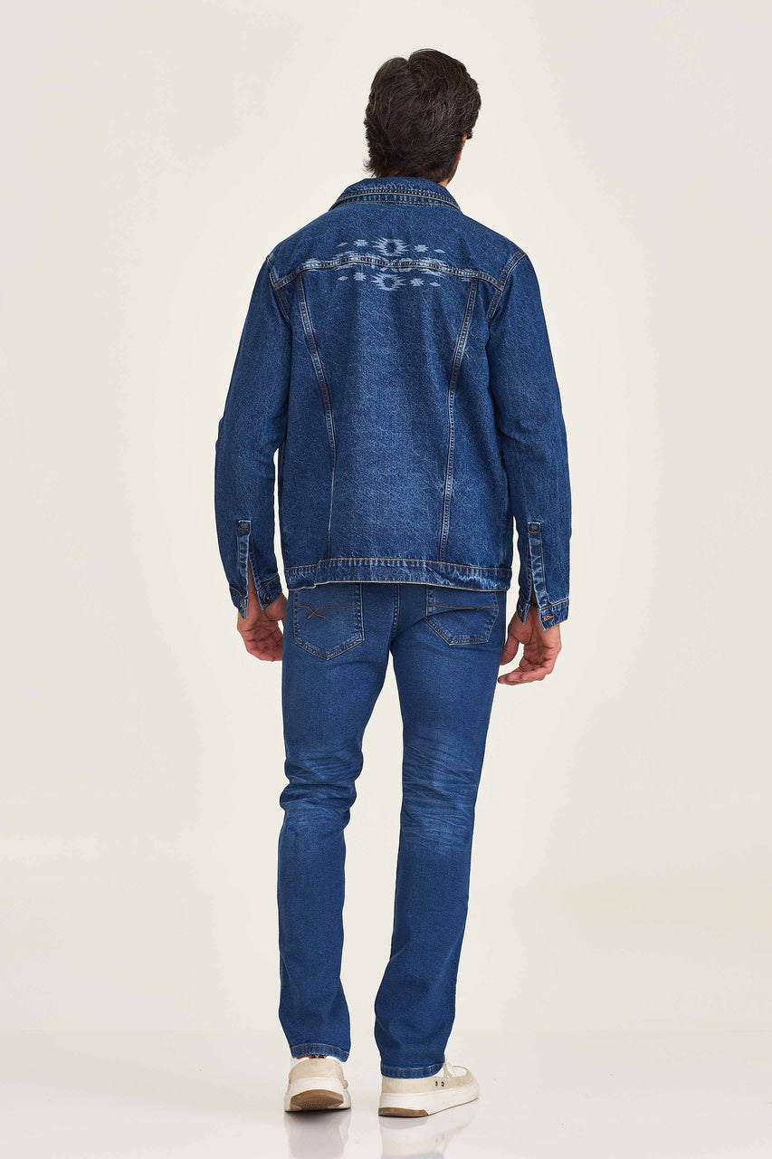 JAQUETA CUSTOM TRUCKER DENIM BORDADA 7366
