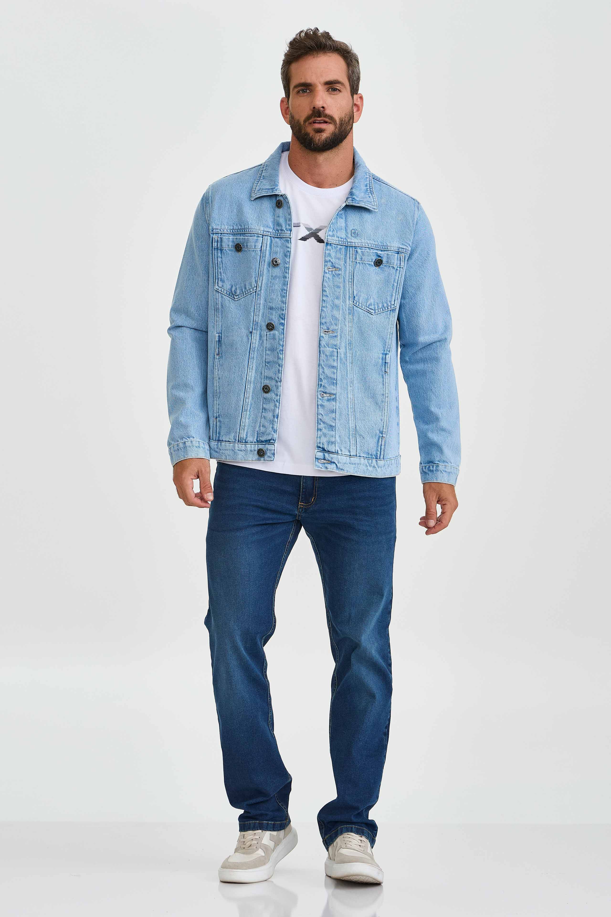 JAQUETA JEANS TRUCKER BORDADA 7368