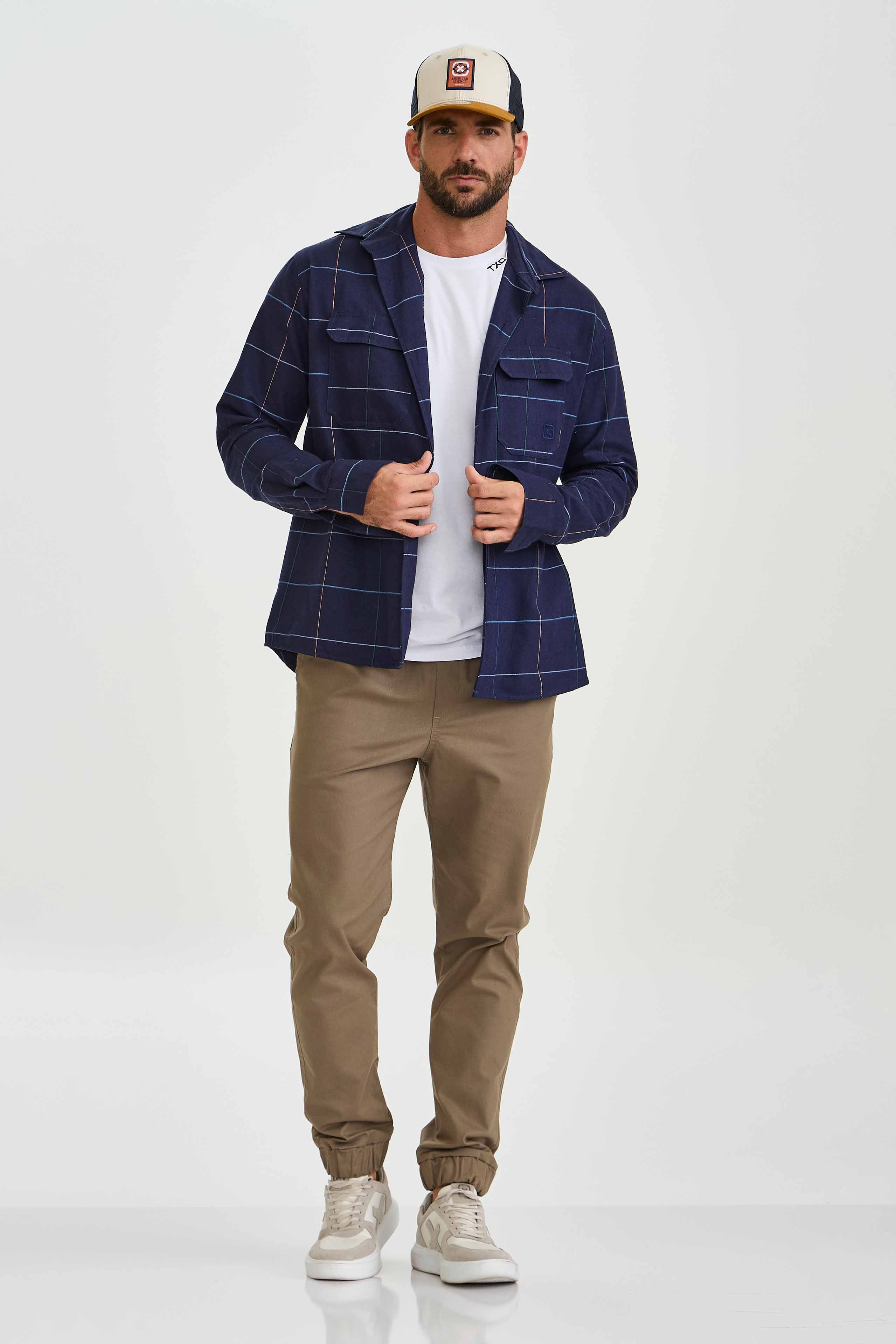 JAQUETA OVERSHIRT SARJA BORDADA 7378