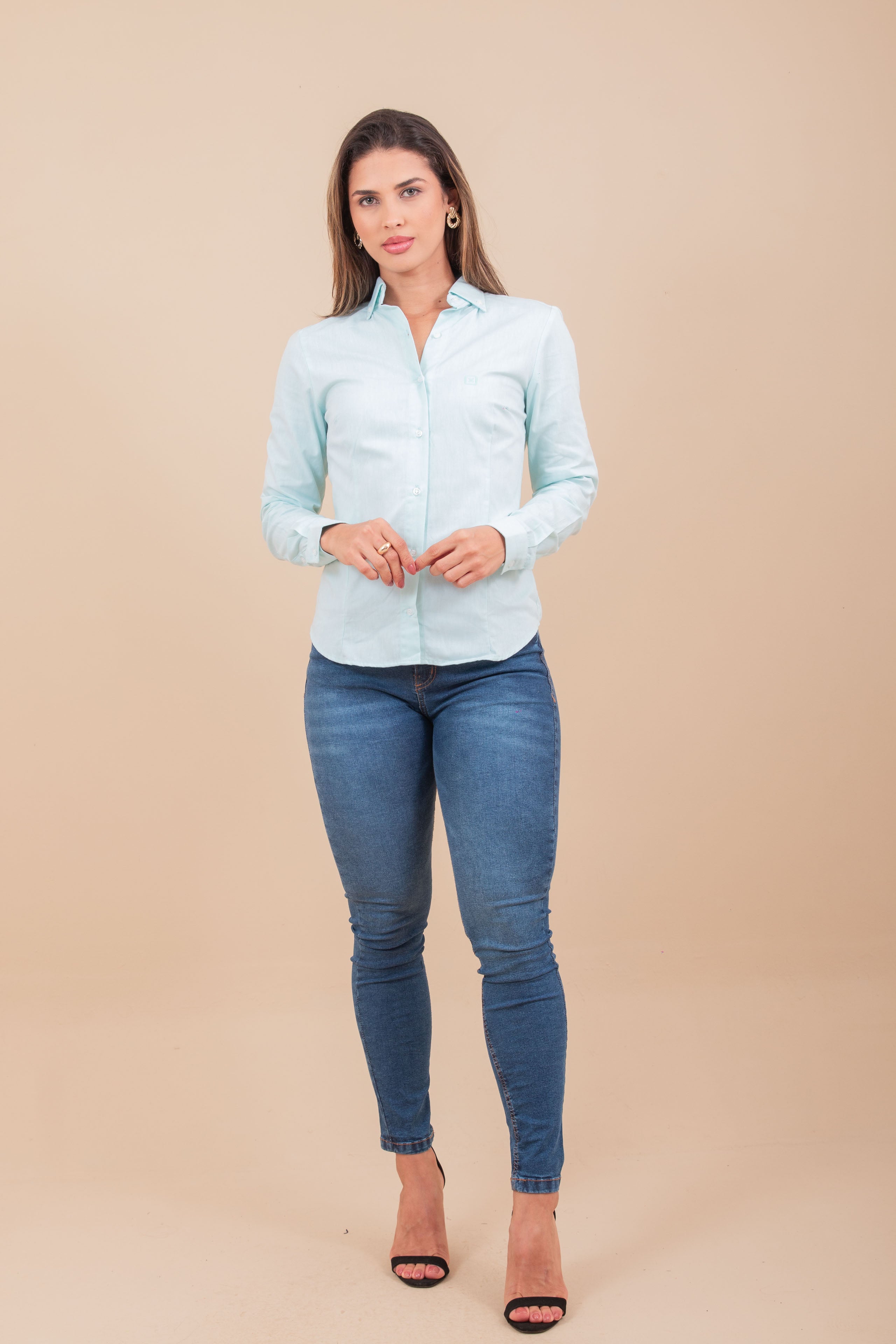 Camisa Feminina Manga Longa - 12155L