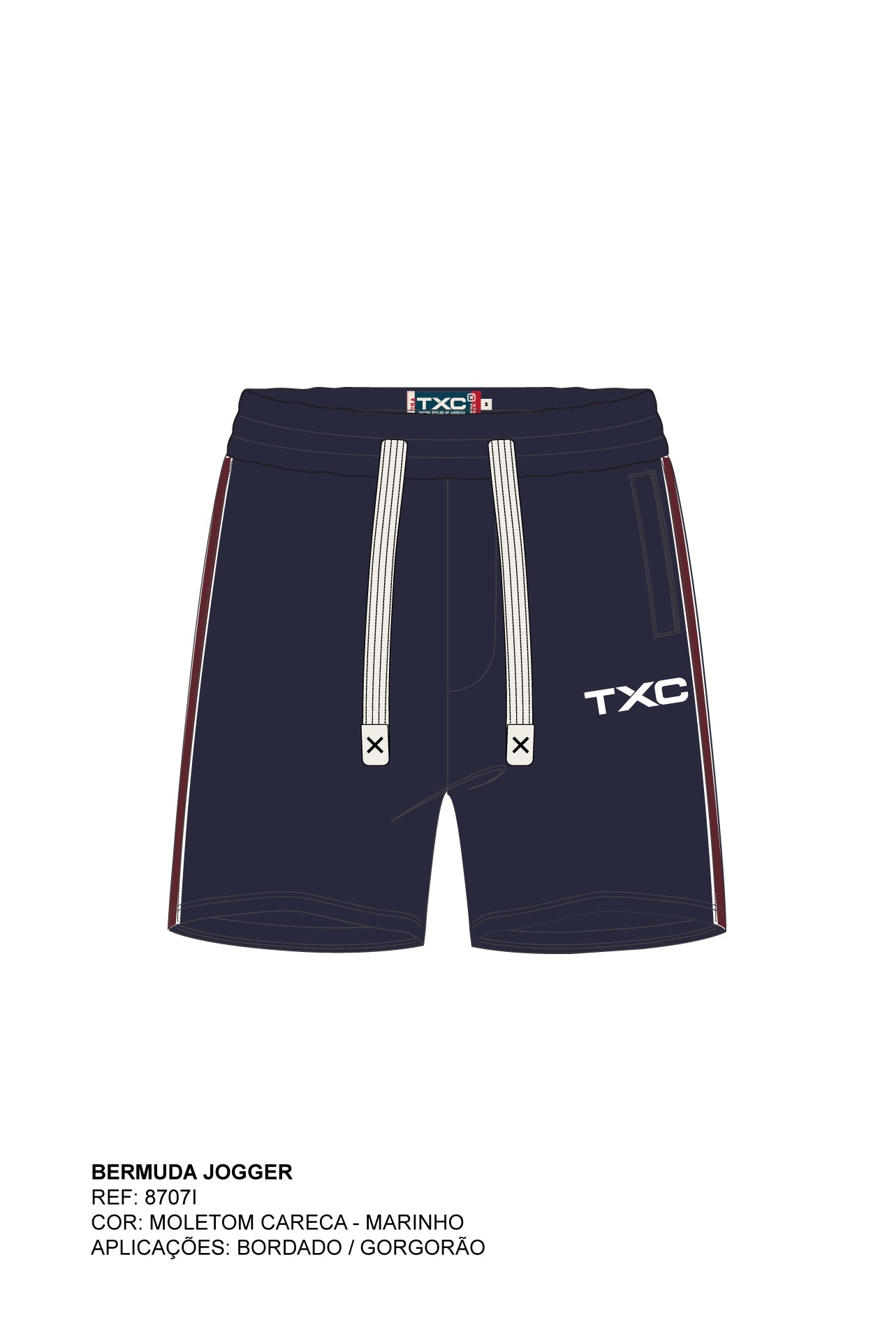 BERMUDA JOGGER MOLETOM BORDADA 8707i INFANTIL