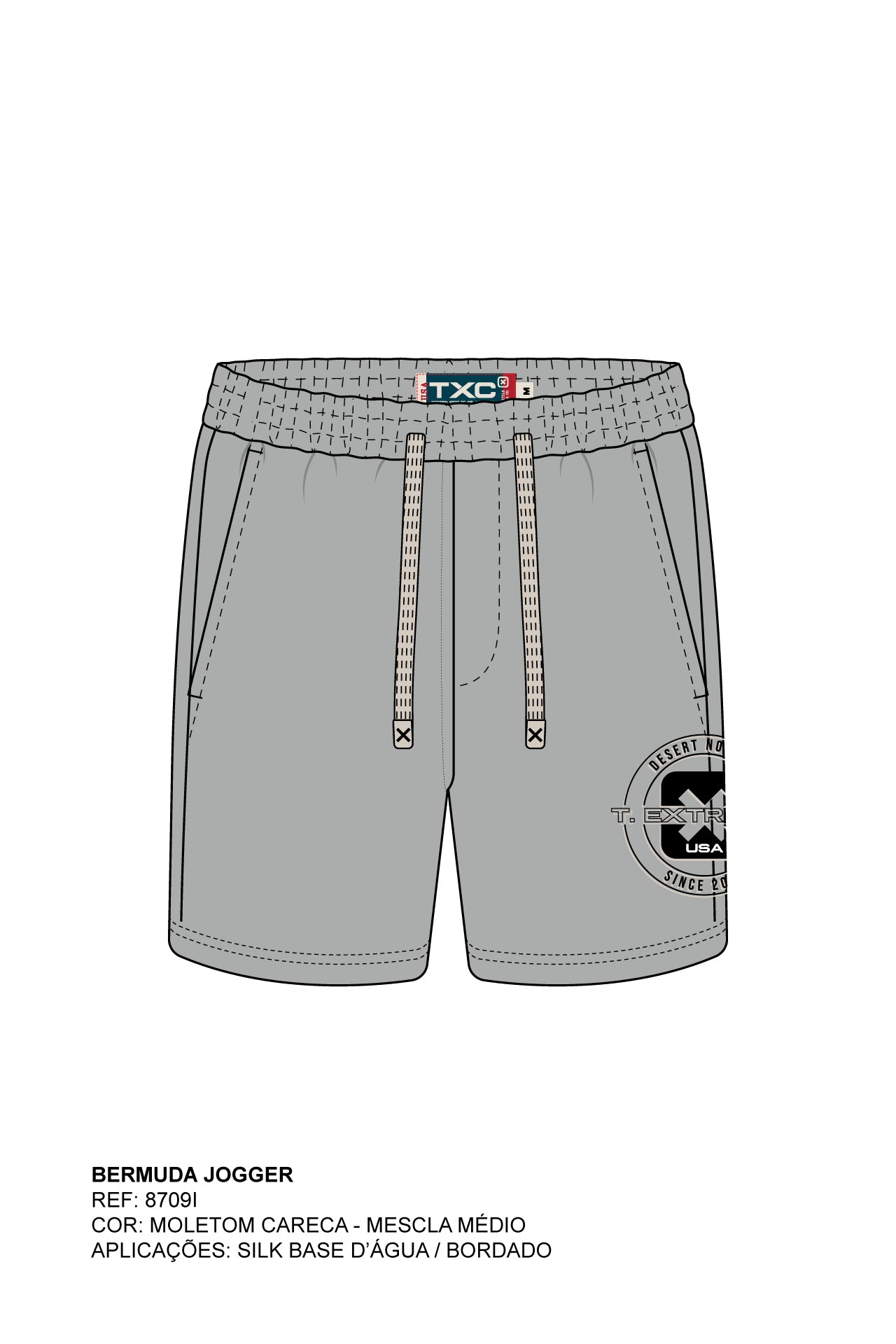 BERMUDA JOGGER MOLETOM BORDADA 8709i INFANTIL