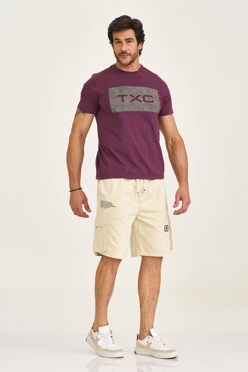 BERMUDA CARGO SARJA SILK BORADADO 8711