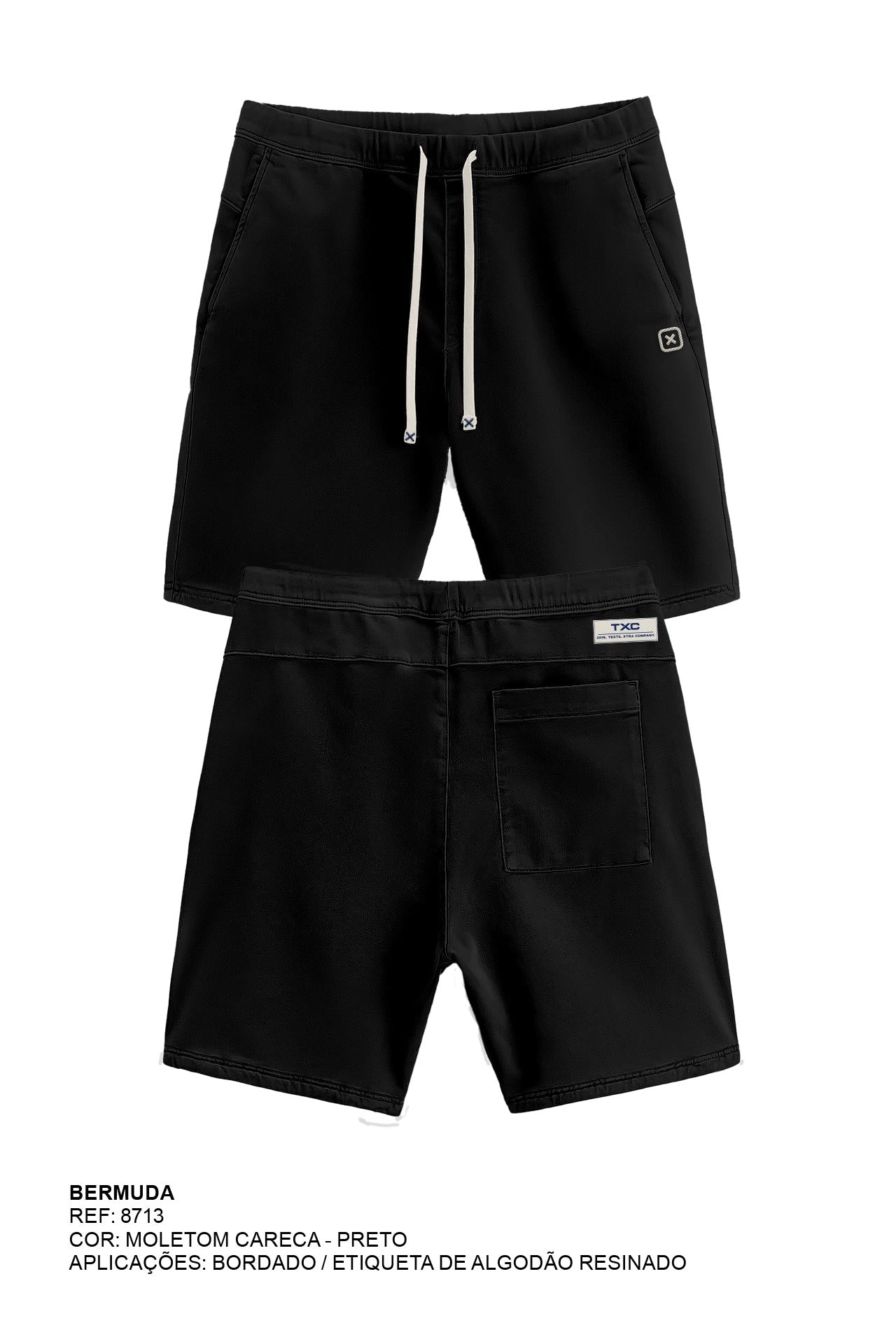 BERMUDA JOGGER MOLETOM BORDADA 8713