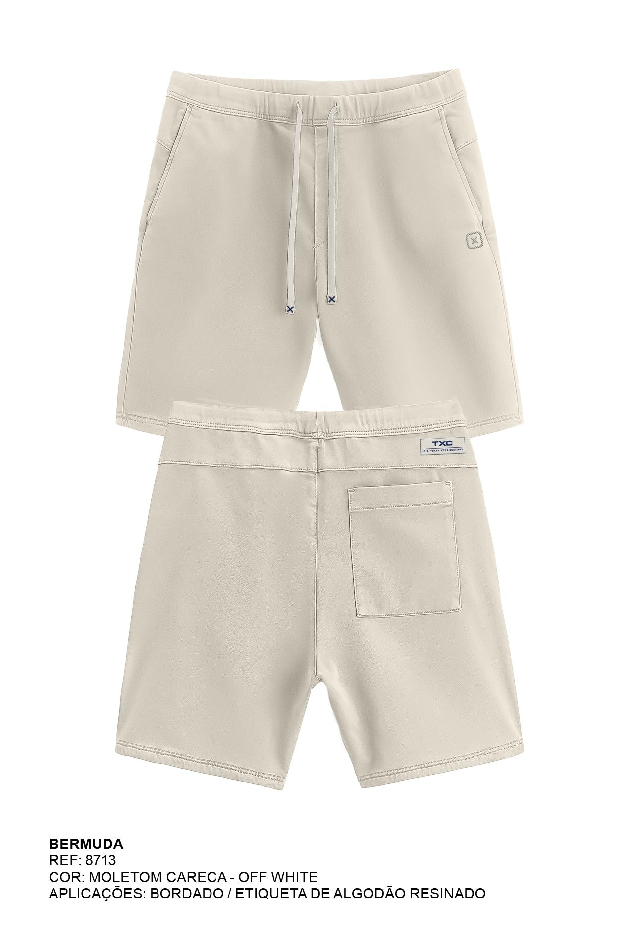 BERMUDA JOGGER MOLETOM BORDADA 8713