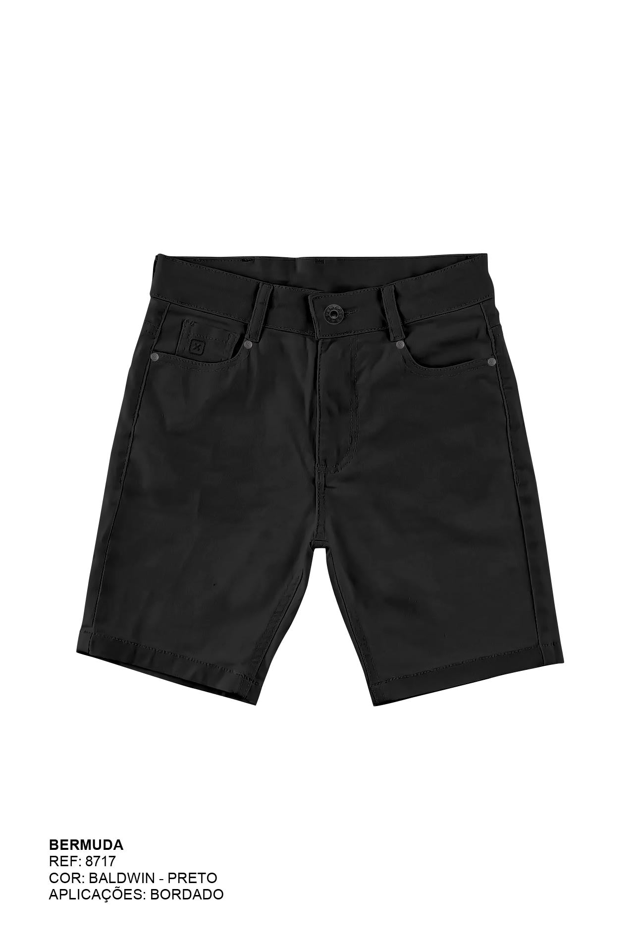 BERMUDA FIVE SARJA BORDADA 8717