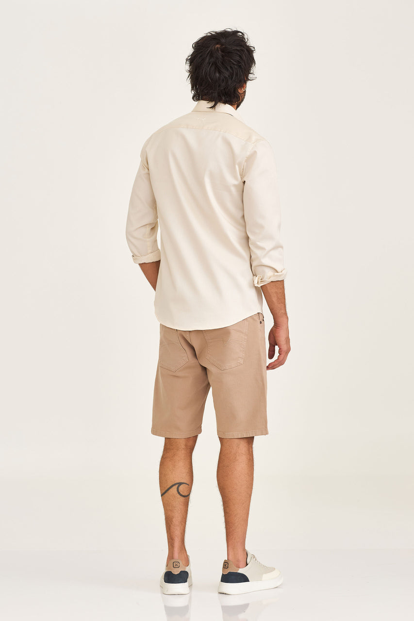 BERMUDA FIVE SARJA BORDADA 8717