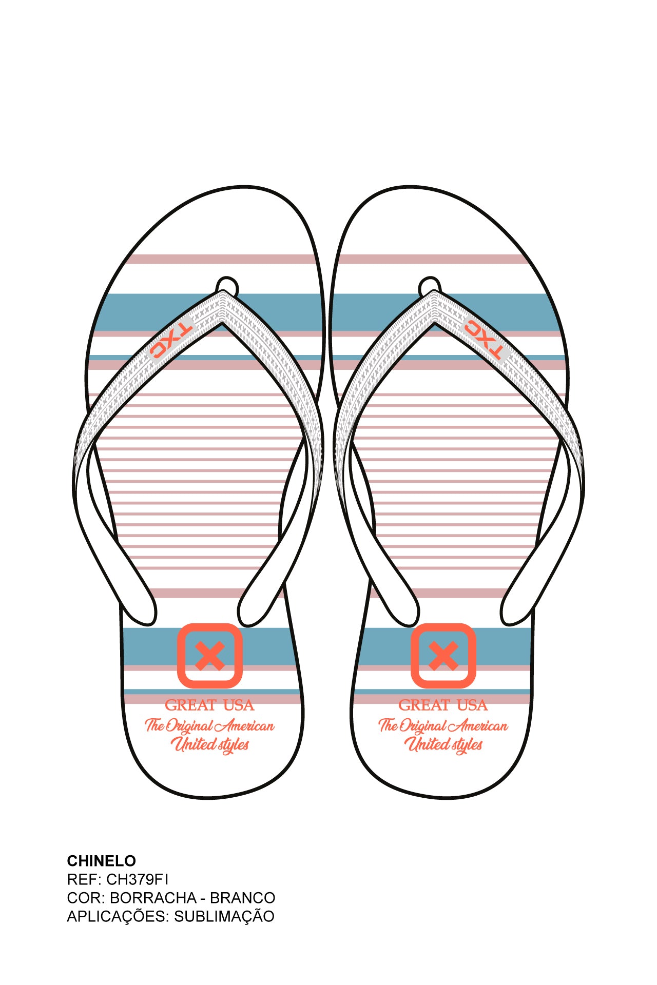 CHINELO TIRA BORRACHA ESTAMPADO CH379Fi