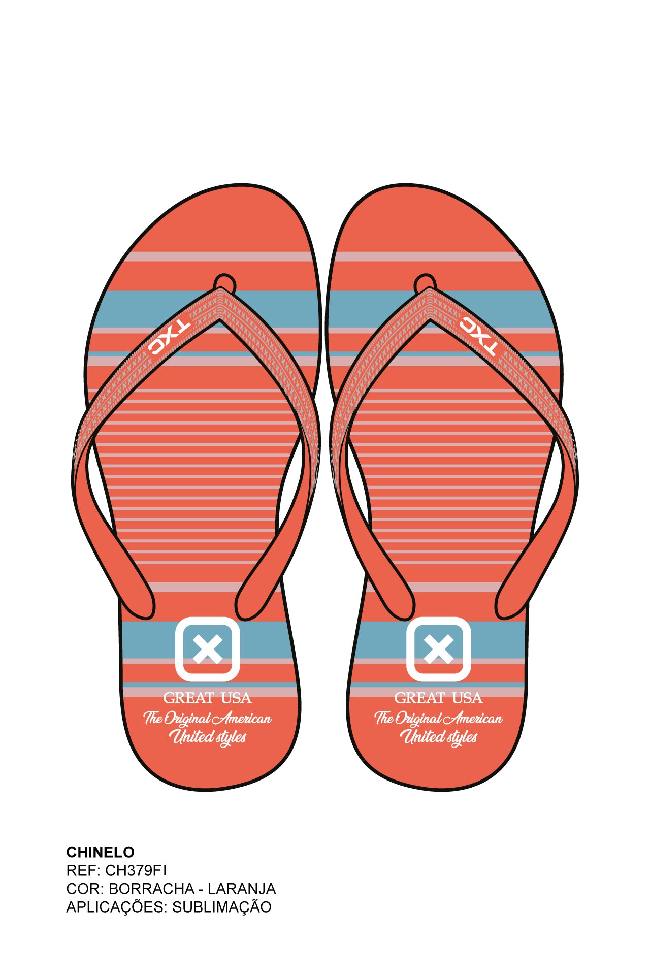 CHINELO TIRA BORRACHA ESTAMPADO CH379Fi