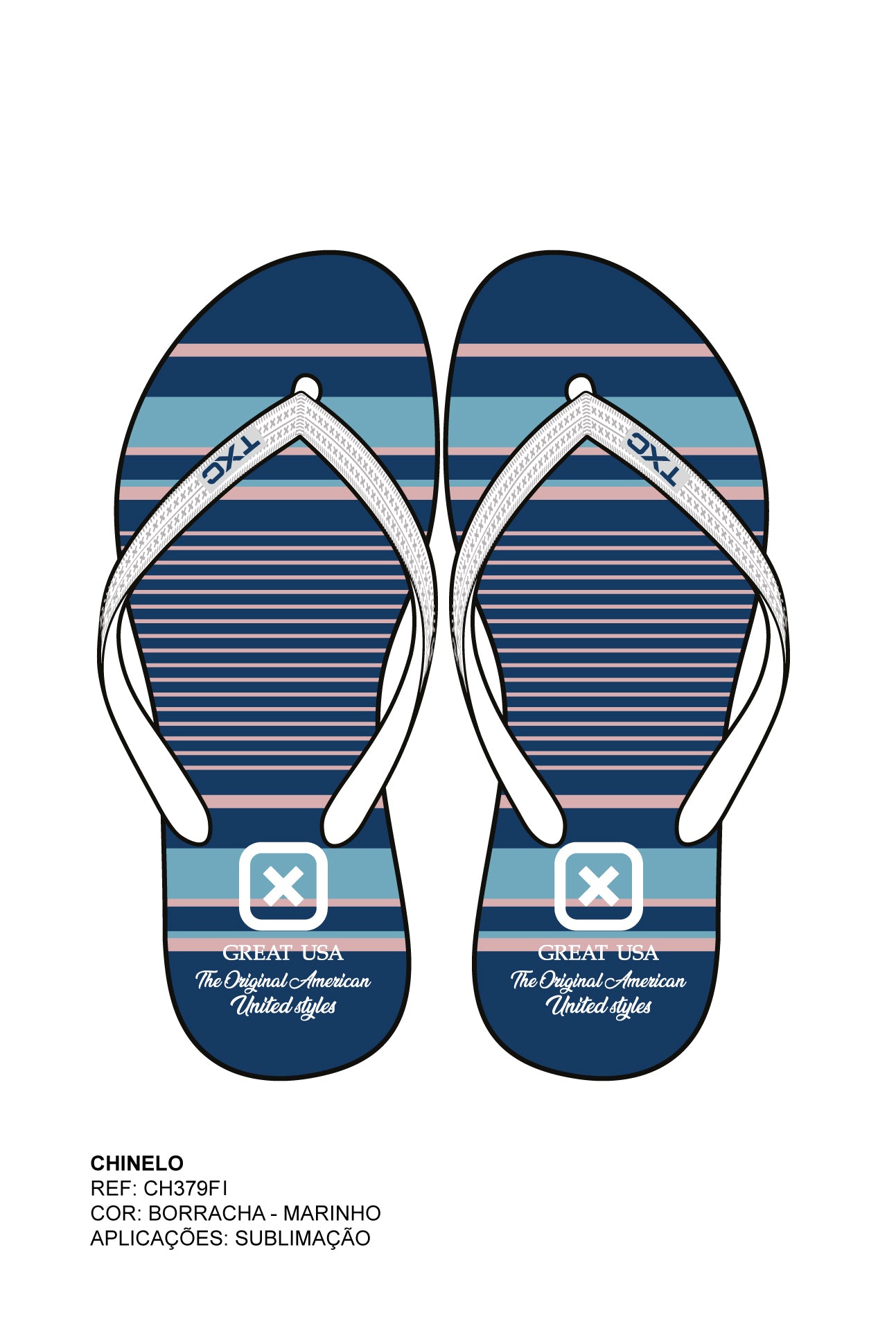 CHINELO TIRA BORRACHA ESTAMPADO CH379Fi