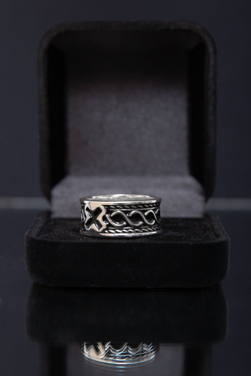Anel Masculino banho em prata trançado | AN0015 - TXC