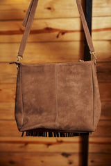 BOLSA COURO LOGO METAL B013