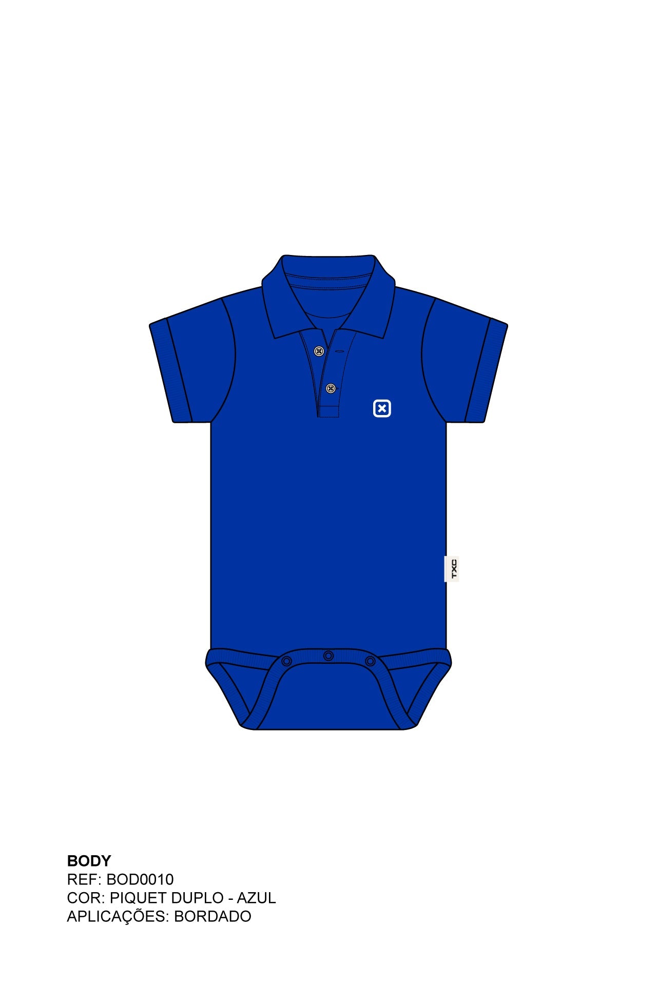 BODY POLO REGULAR MALHA BORDADO BOD00010 - TXC