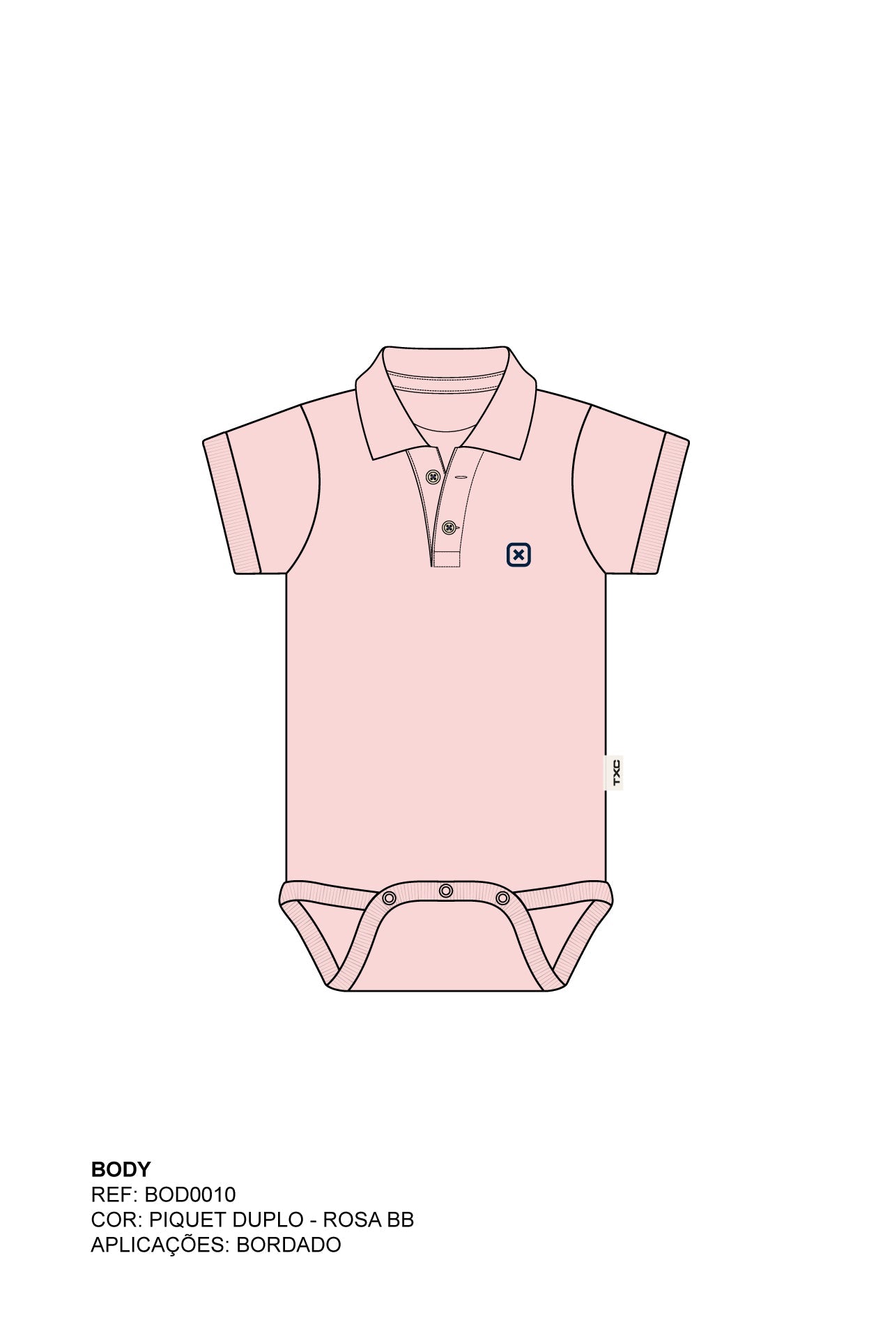 BODY POLO REGULAR MALHA BORDADO BOD00010 - TXC