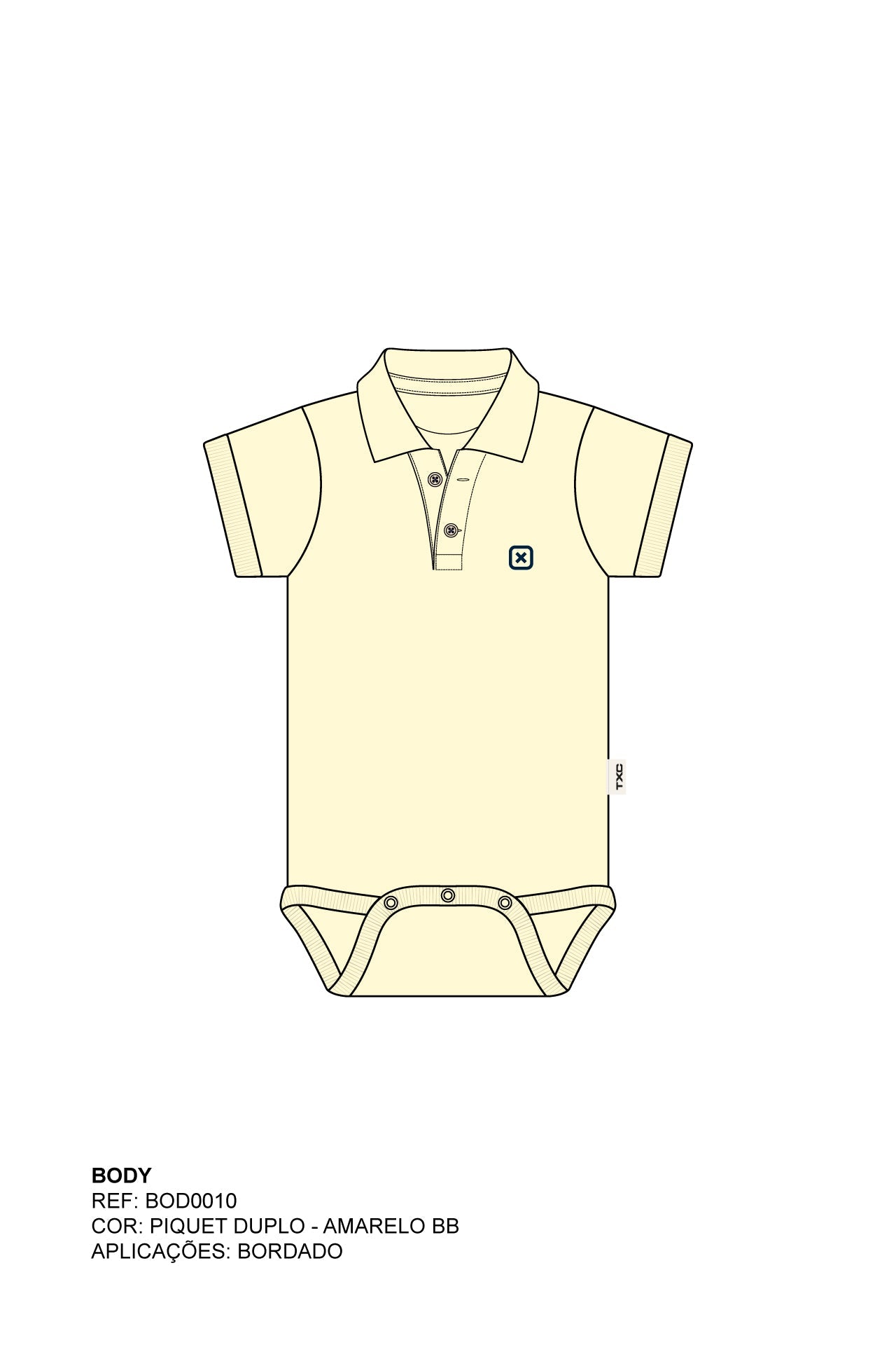 BODY POLO REGULAR MALHA BORDADO BOD00010 - TXC