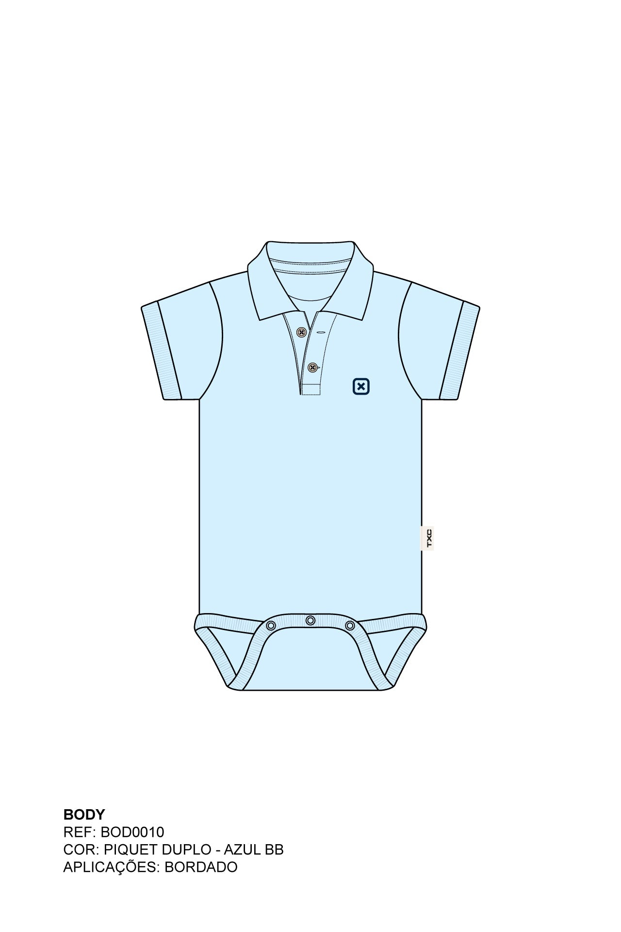 BODY POLO REGULAR MALHA BORDADO BOD00010 - TXC