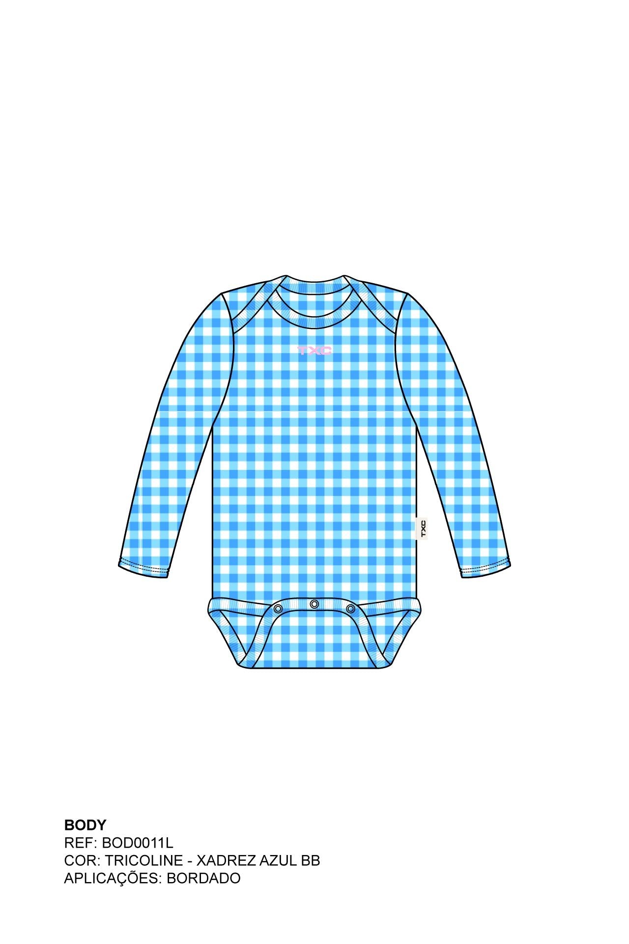 BODY REGULAR MALHA BORDADO BOD00011L - TXC