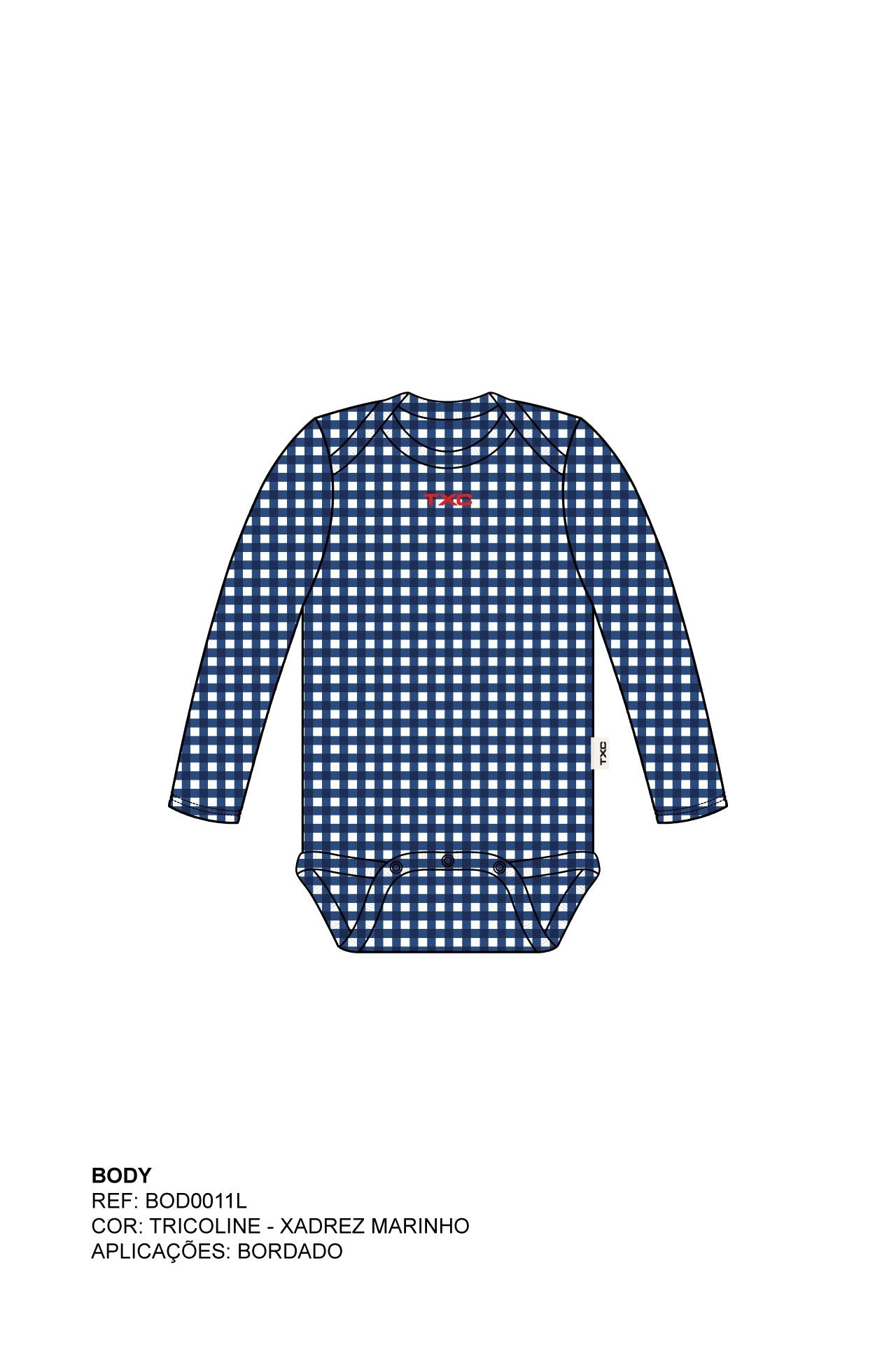 BODY REGULAR MALHA BORDADO BOD00011L - TXC