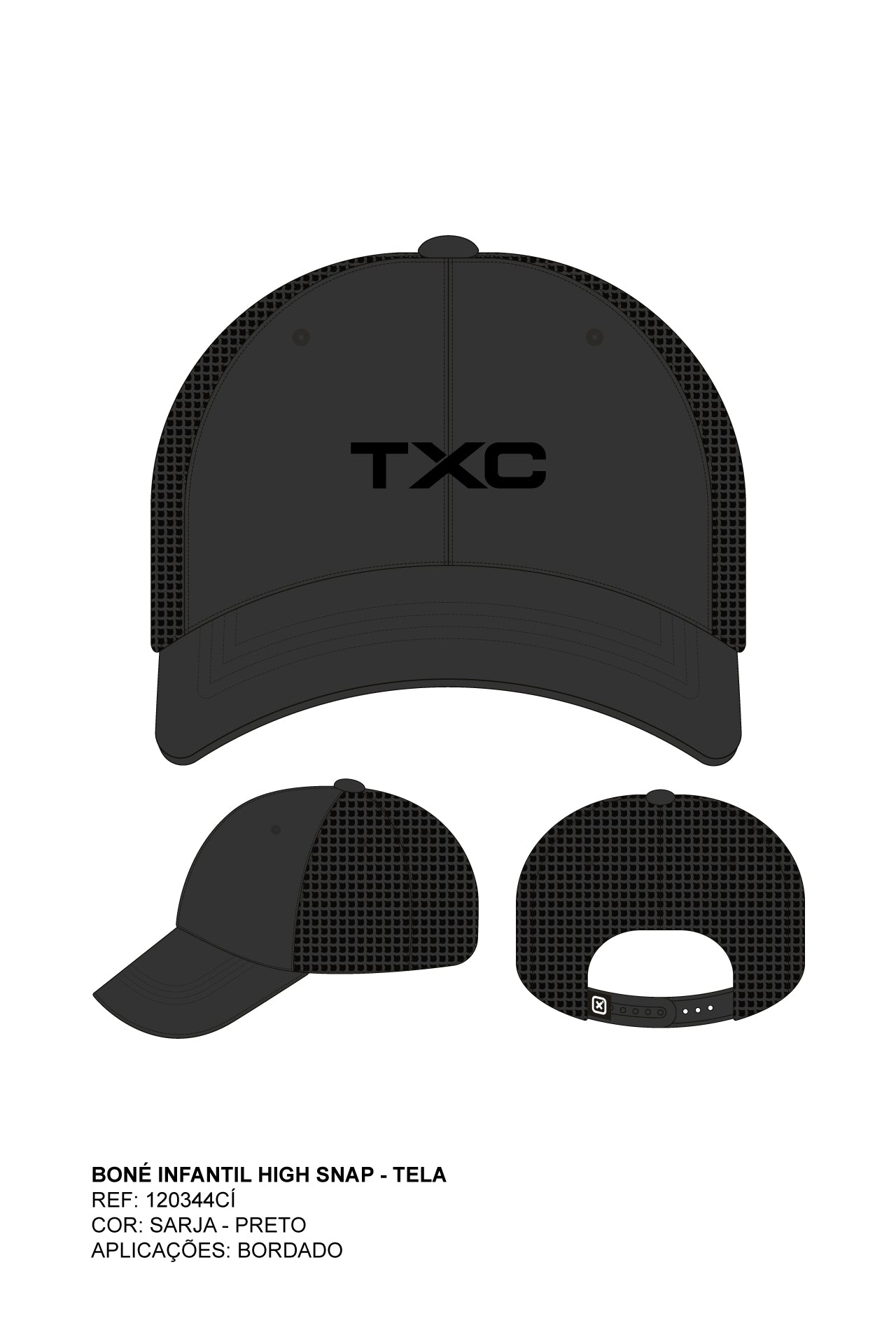 BONE HIGH SNAP BORDADO 120344Ci - TXC