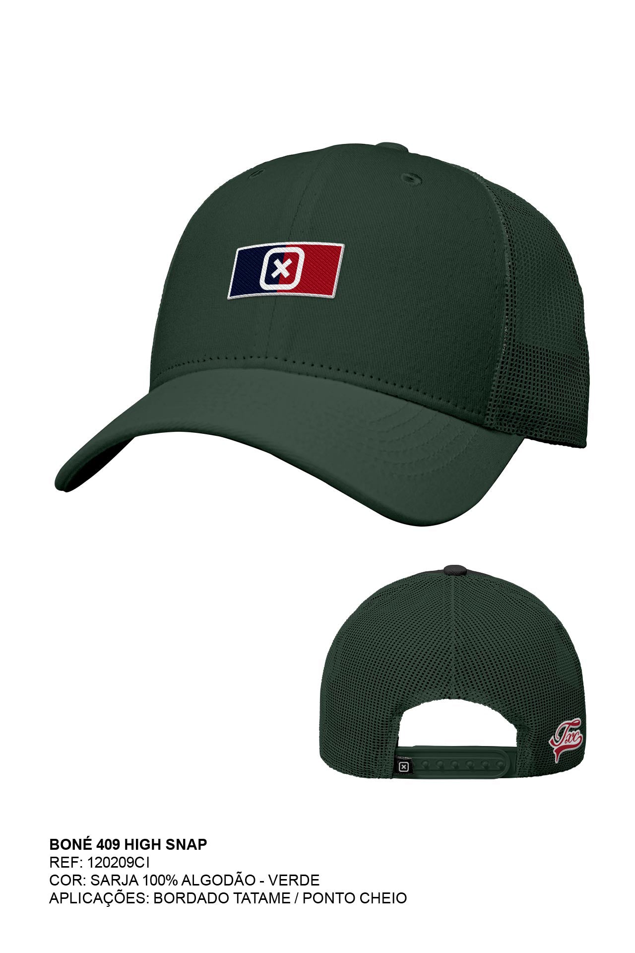 BONE HIGH SNAP SARJA BORDADO 120209Ci - TXC