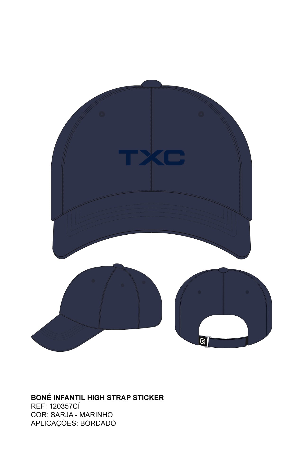 BONE HIGH STRAP BORDADAO 120357Ci - TXC