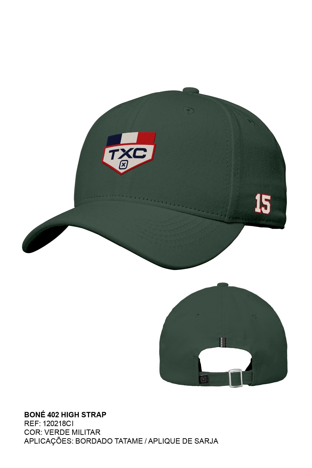 BONE HIGH STRAP SARJA BORDADO 120218Ci - TXC