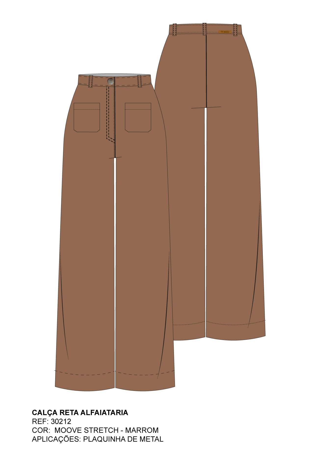 CALCA ALFAIATARIA SARJA PLAQUINHA 30212 - TXC