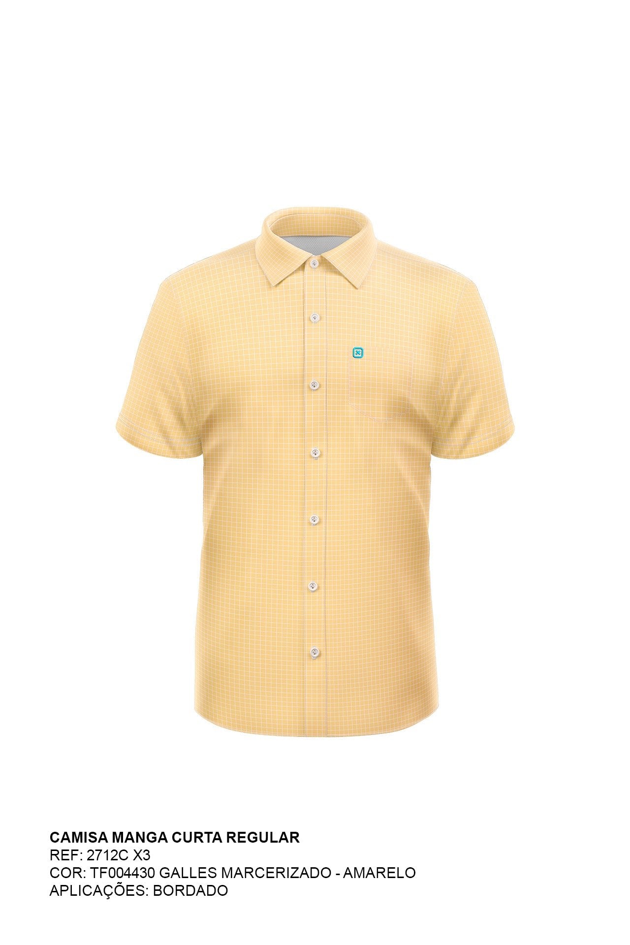 Camisa Custom Xadrez X3 Manga Curta - 2712C - TXC