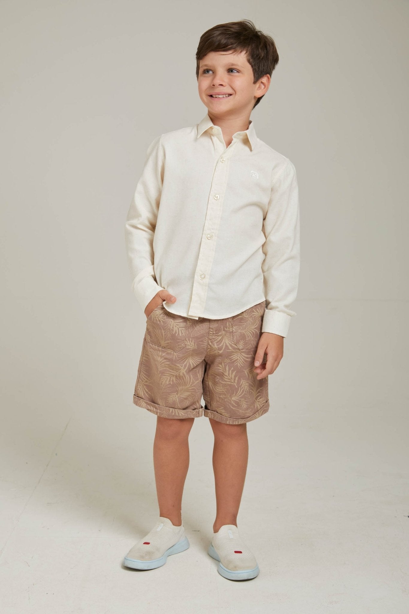Camisa Infantil Custom Ml Slim Bordada - 2994Li - TXC