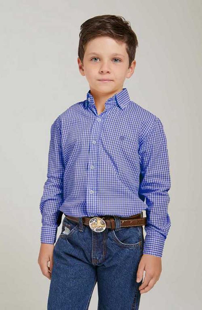 Camisa Infantil Custom Ml Xadrez - 2705li - TXC