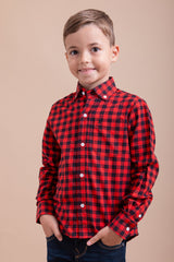 Camisa Infantil Custom Ml Xadrez Bordada - 2975Li - TXC