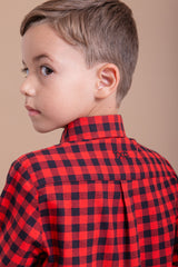 Camisa Infantil Custom Ml Xadrez Bordada - 2975Li - TXC