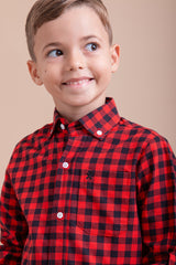 Camisa Infantil Custom Ml Xadrez Bordada - 2975Li - TXC