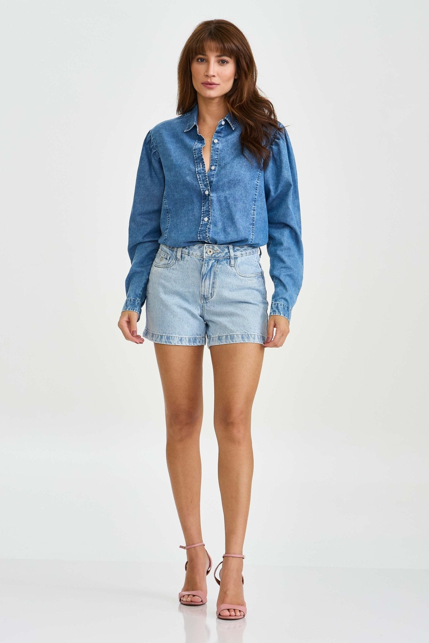 CAMISA JEANS MANGA FRANZIDA 12323L - TXC