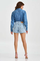 CAMISA JEANS MANGA FRANZIDA 12323L - TXC