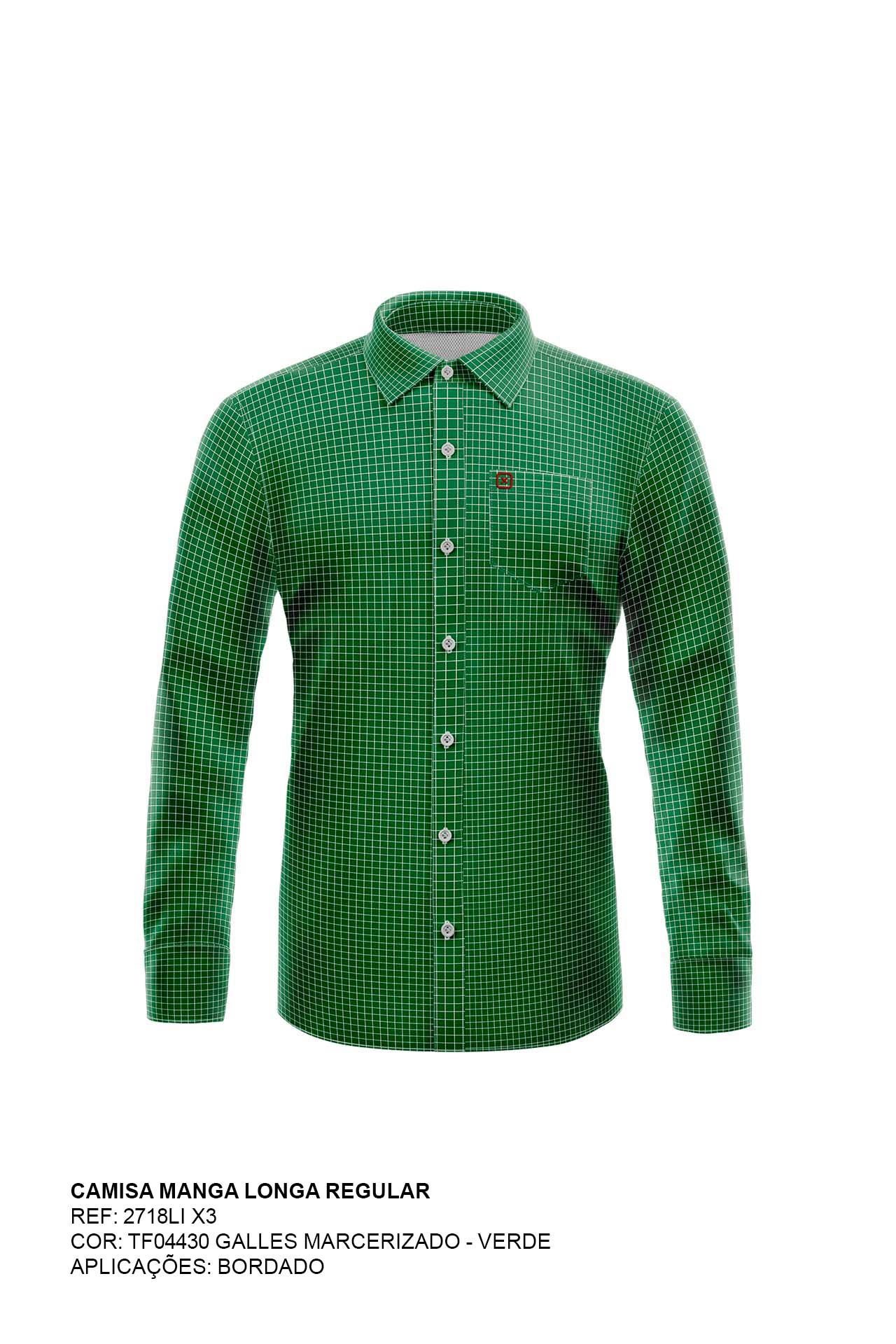 CAMISA REGULAR TRICOLINE BORDADA 2718Li - TXC
