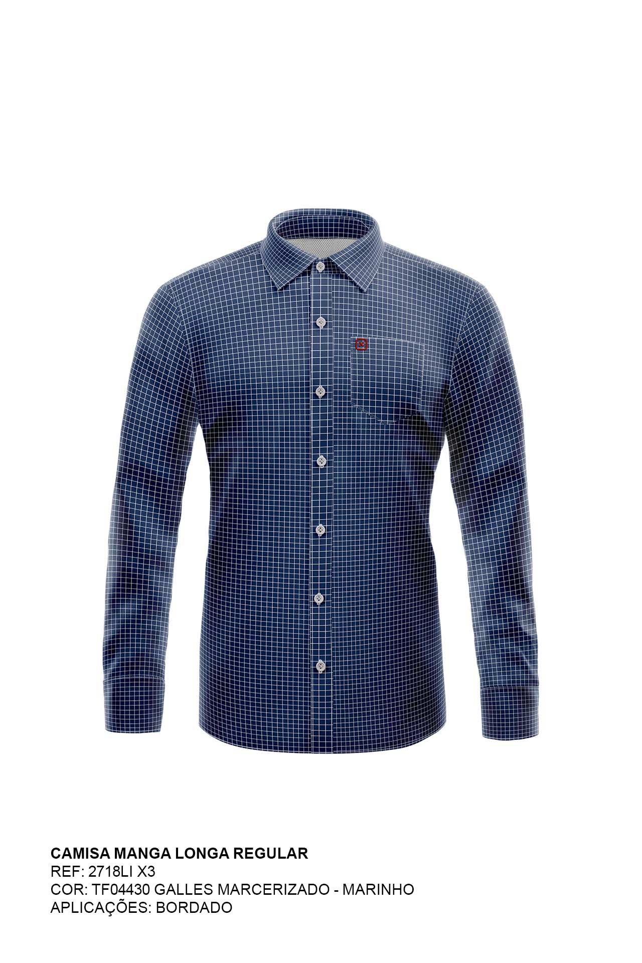 CAMISA REGULAR TRICOLINE BORDADA 2718Li - TXC