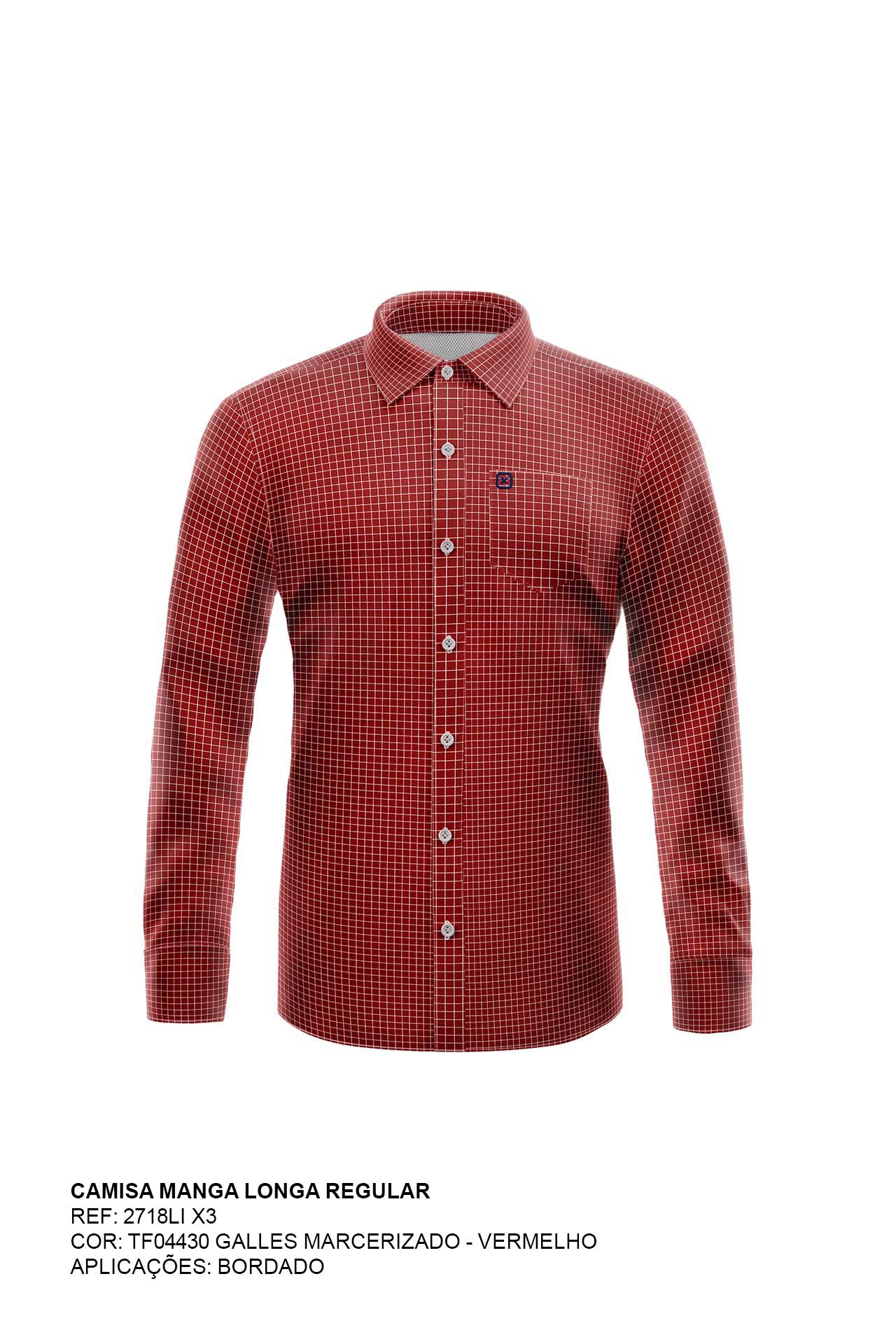 CAMISA REGULAR TRICOLINE BORDADA 2718Li - TXC