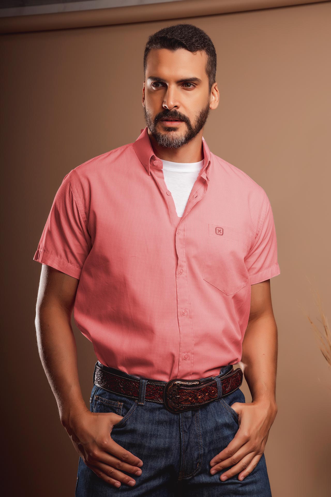 CAMISA REGULAR TRICOLINE BORDADA 2763C - TXC