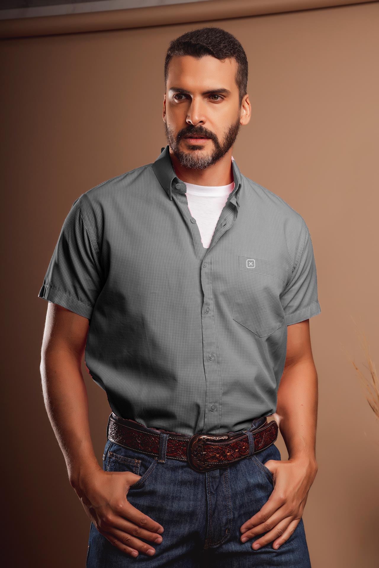 CAMISA REGULAR TRICOLINE BORDADA 2763C - TXC