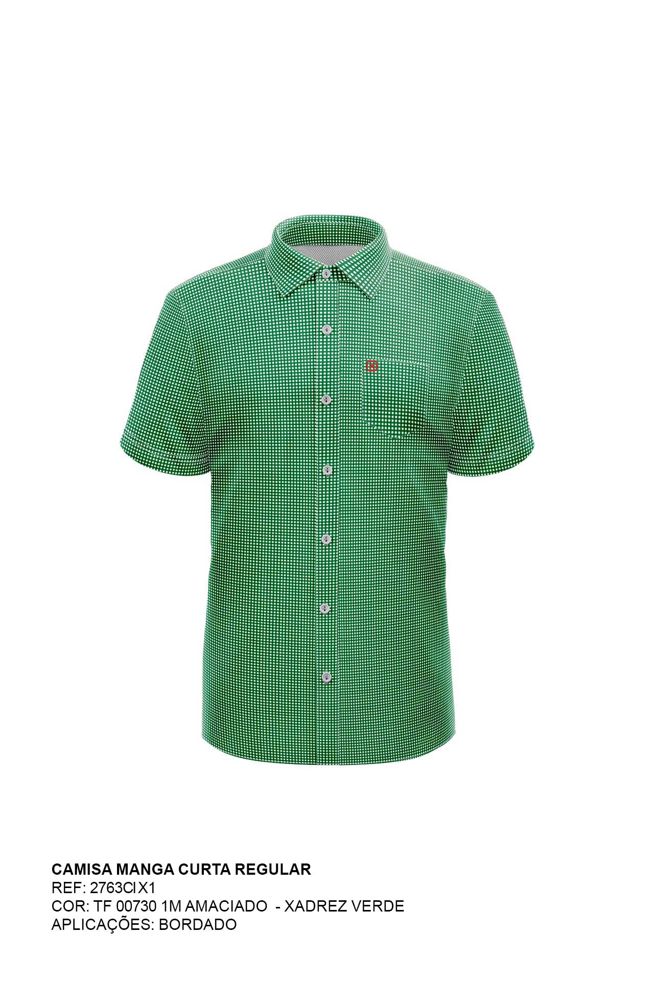 CAMISA REGULAR TRICOLINE BORDADA 2763Ci - TXC