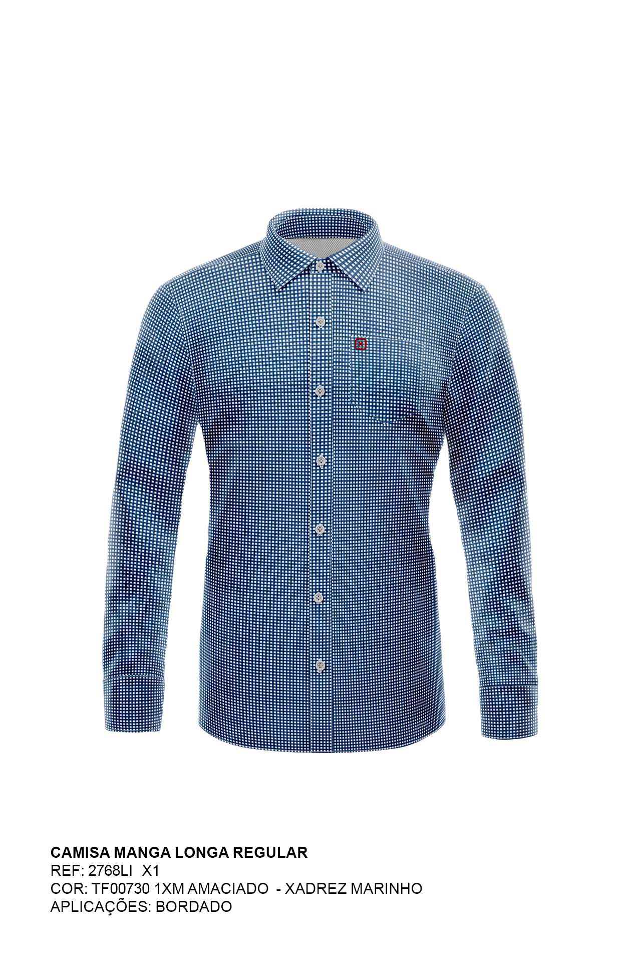 CAMISA REGULAR TRICOLINE BORDADA 2768Li - TXC