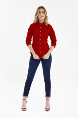 CAMISA SLIM TRICOLINE LISA BORDADA 12058L X0 - TXC